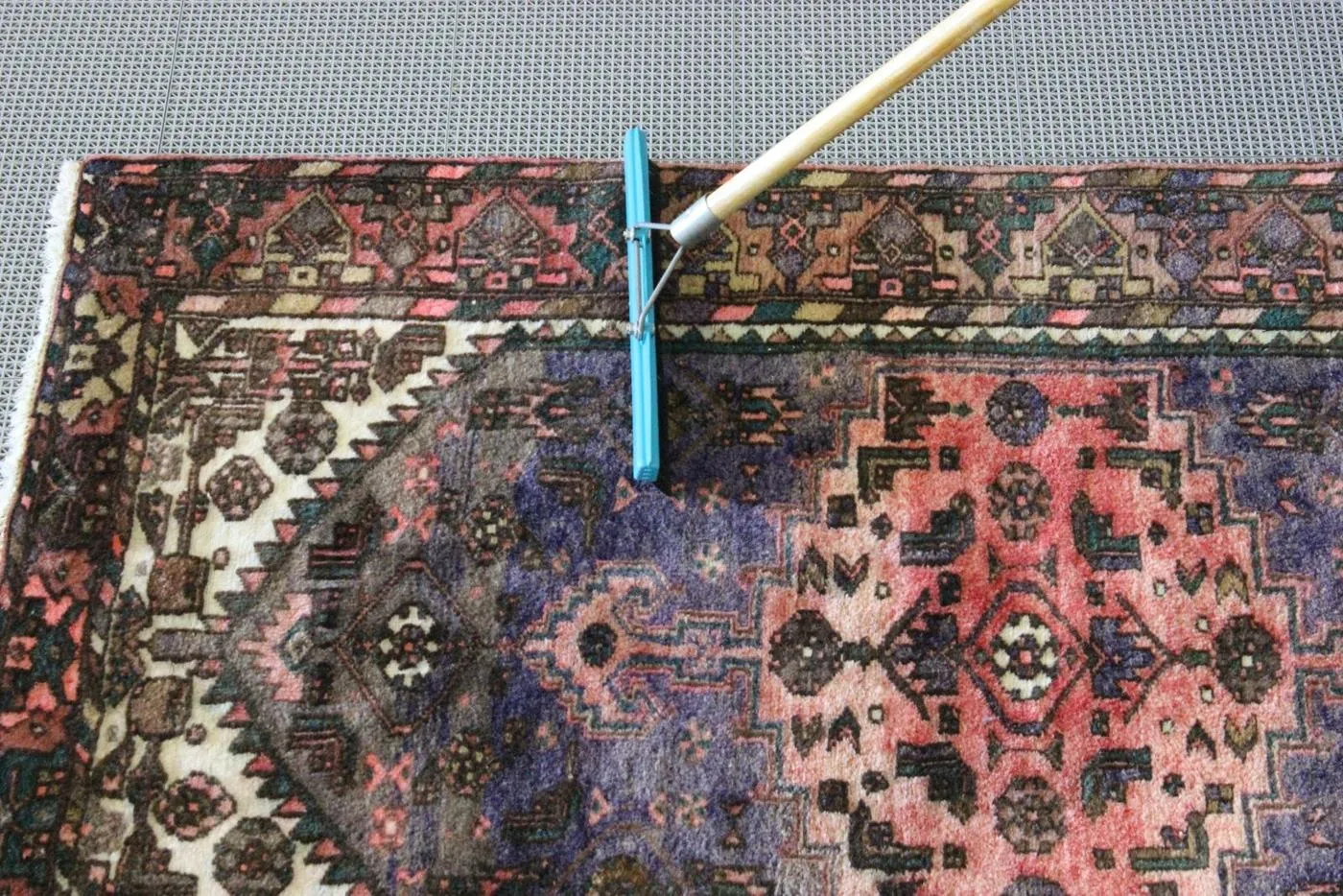 Persian rug rinsed with clear water